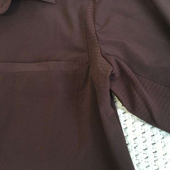 DICKIES COOLING WOVEN 4 WAY FLEX LONG SLEEVE BUTTON DOWN RUST COLORED MEN SHIRT - Picture 5 of 5